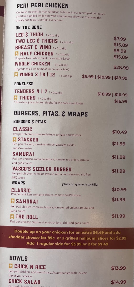 Menu Vasco’S Peri Peri Lombard-8